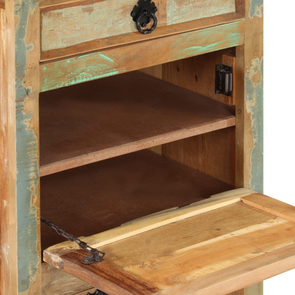 VIDAXL Armoire a chaussures 4 couches avec tiroir Bois de recuperation