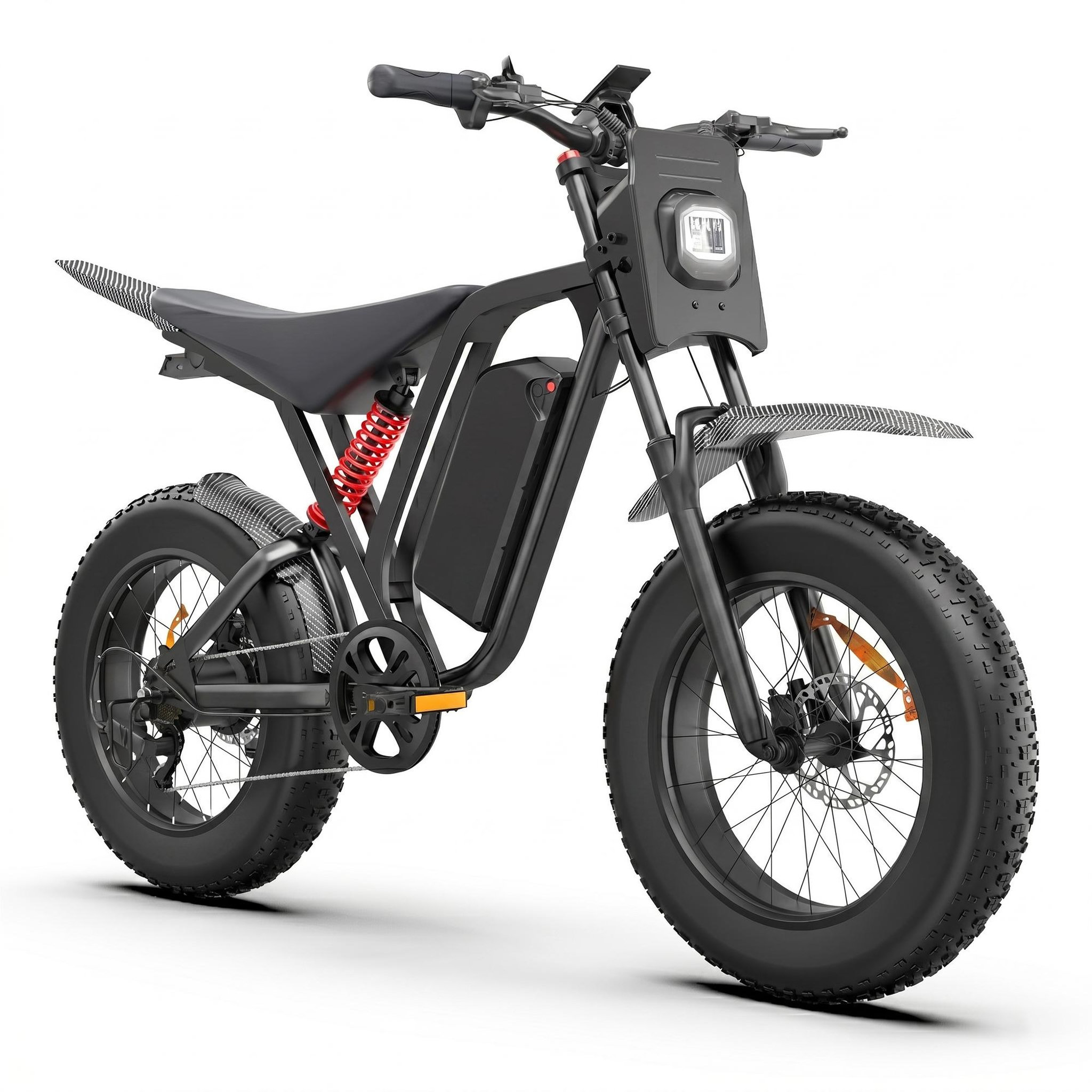 Voir la diapositive 4 : BLUVALL Vélo électrique bluvall r700 fat bike, batterie amovible 52 v 25 ah, 20 pouces, noir