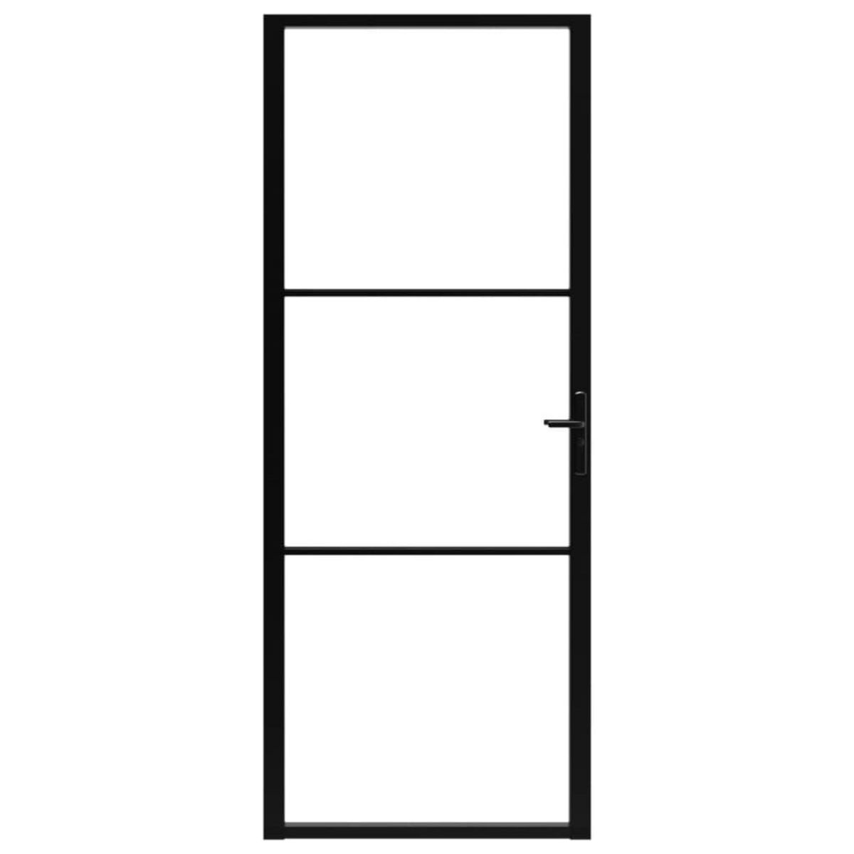 VIDAXL Porte interieure Verre ESG et aluminium 83x201,5 cm Noir