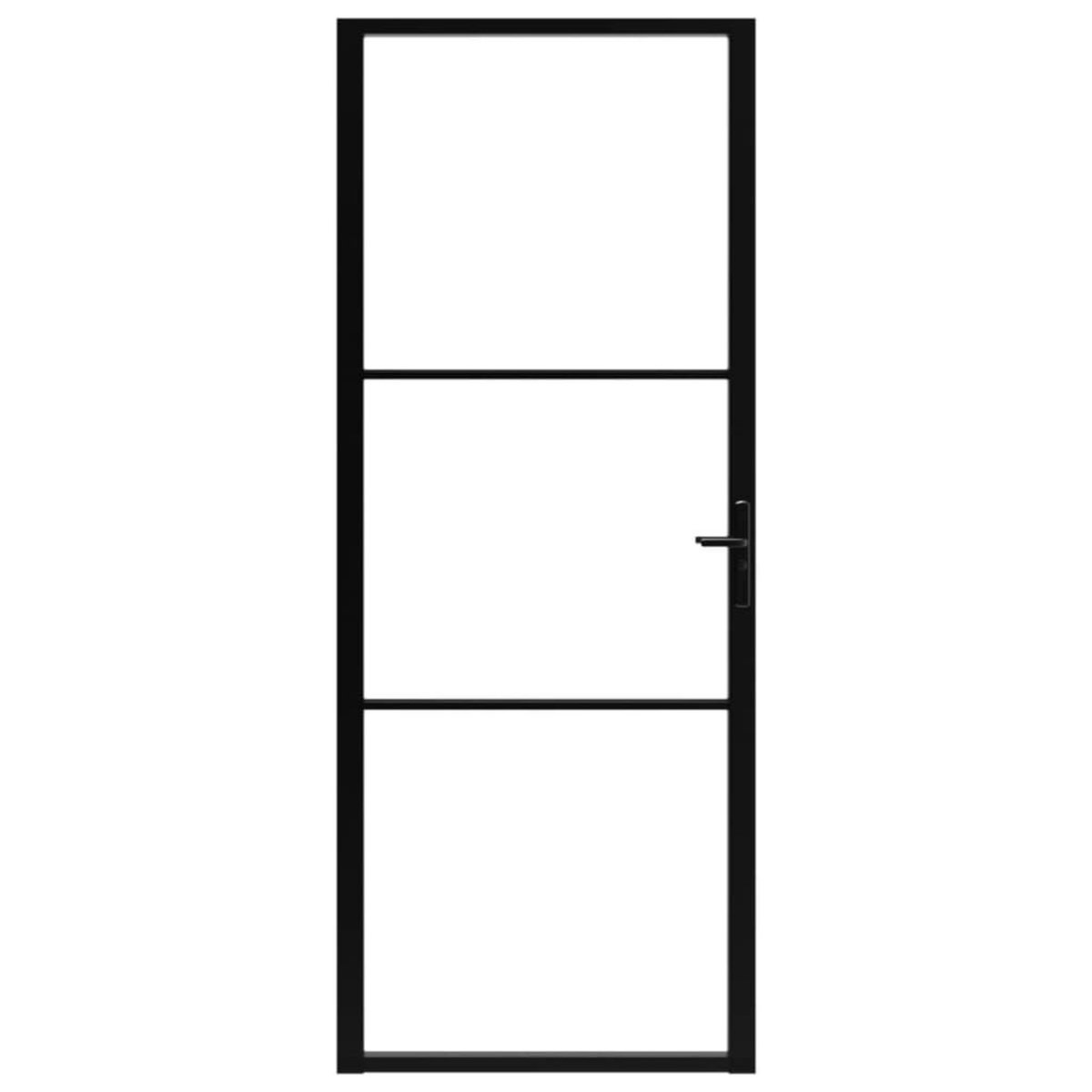 VIDAXL Porte interieure Verre ESG et aluminium 83x201,5 cm Noir