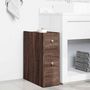 Voir la diapositive 3 : VIDAXL Armoire de salle de bain etroite avec roulettes chene marron