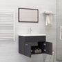 Voir la diapositive 3 : VIDAXL Ensemble de meubles de salle de bain Gris Agglomere