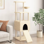 VIDAXL Arbre a chat avec griffoirs en sisal Creme 153 cm