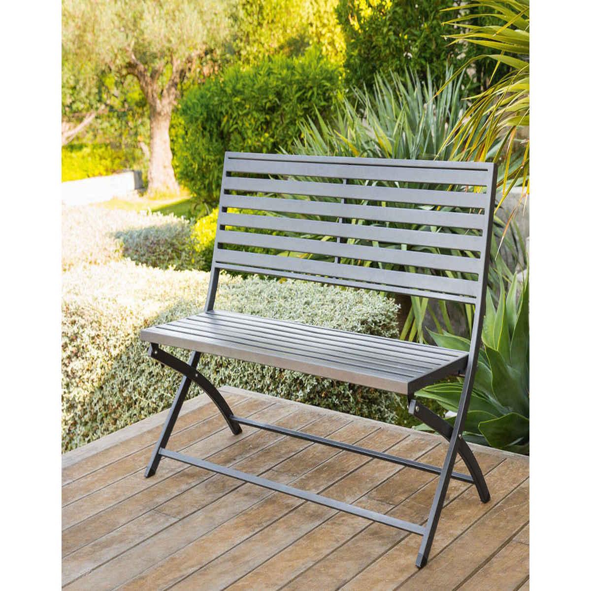 Voir la diapositive 1 : HESPERIDE Banc de jardin pliant Olbia - Hespéride