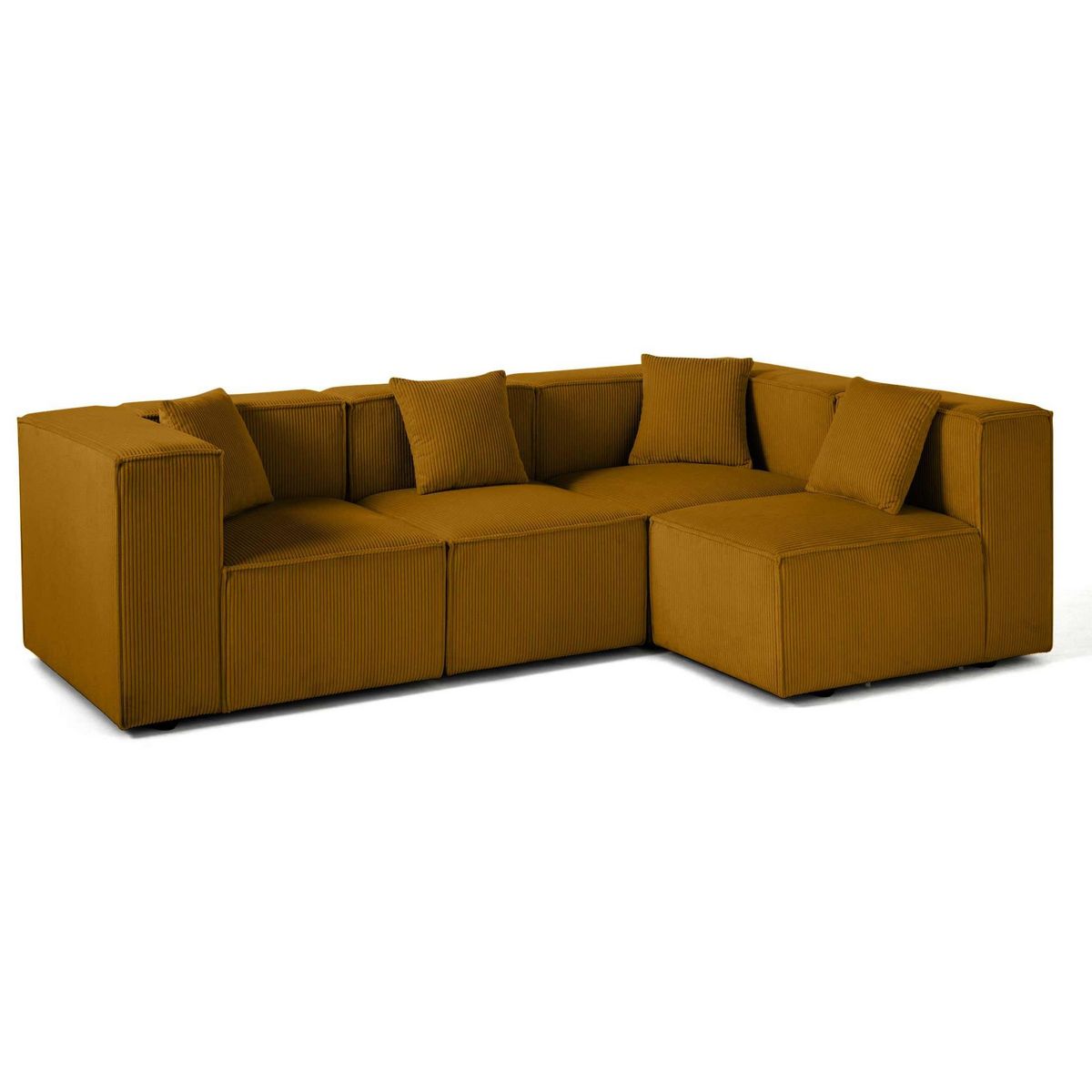 LISA DESIGN Arty - canapé modulable d'angle droit 4 places - en velours côtelé