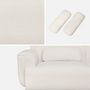 Voir la diapositive 4 : SWEEEK Canapé 3 places. tissu bouclette. 2 coussins déhoussables. Wallas  L 230 x P 98 x H 73cm