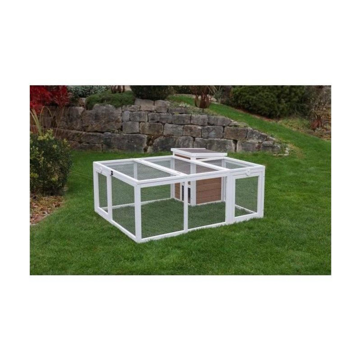 KERBL Enclos d'extérieur petits animaux - KERBL - 132 x 102 x 59 cm - Maison intégrée - Grillage