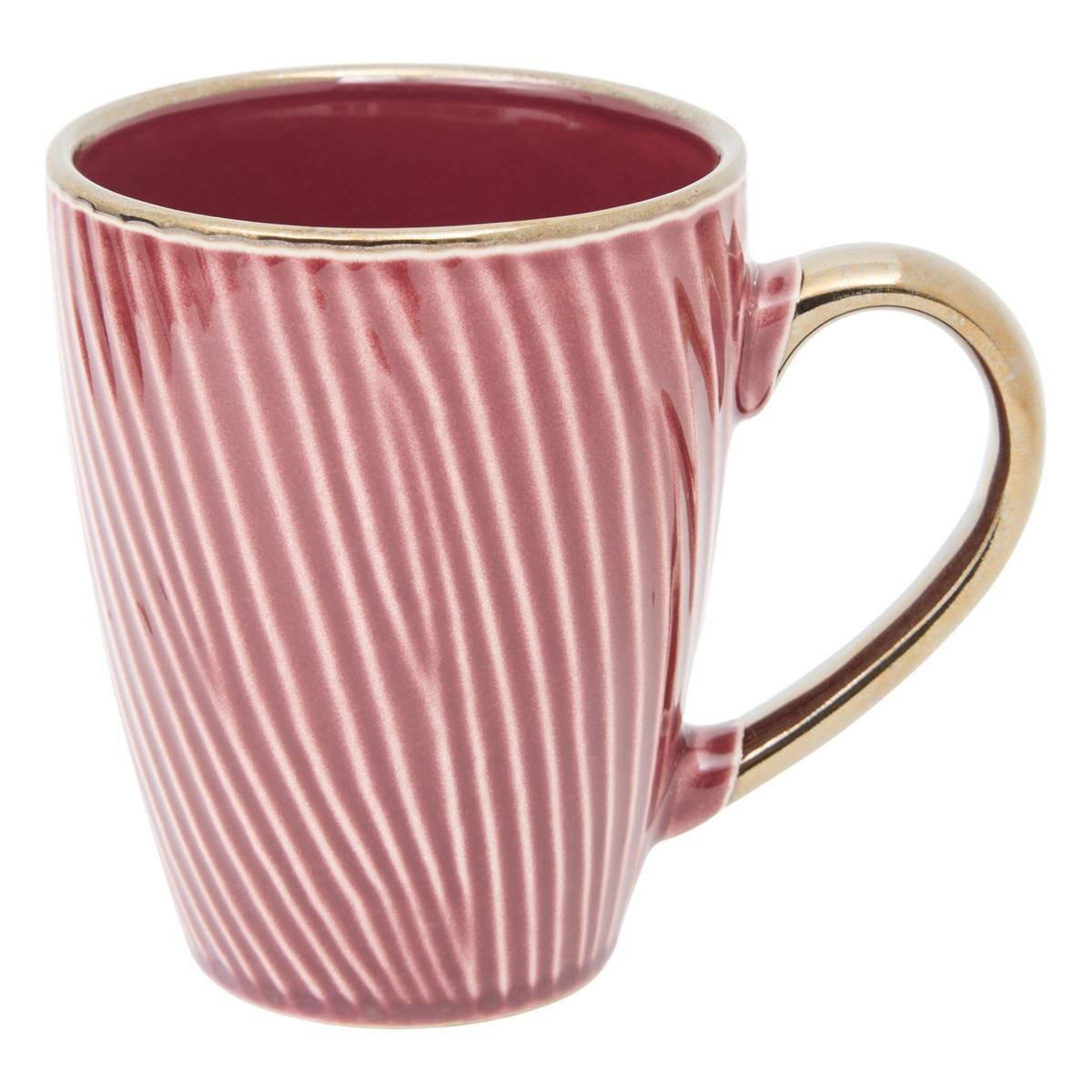 Voir la diapositive 2 : SECRET DE GOURMET Lot de 6 mugs en faïence  ella  35cl rouge grenat