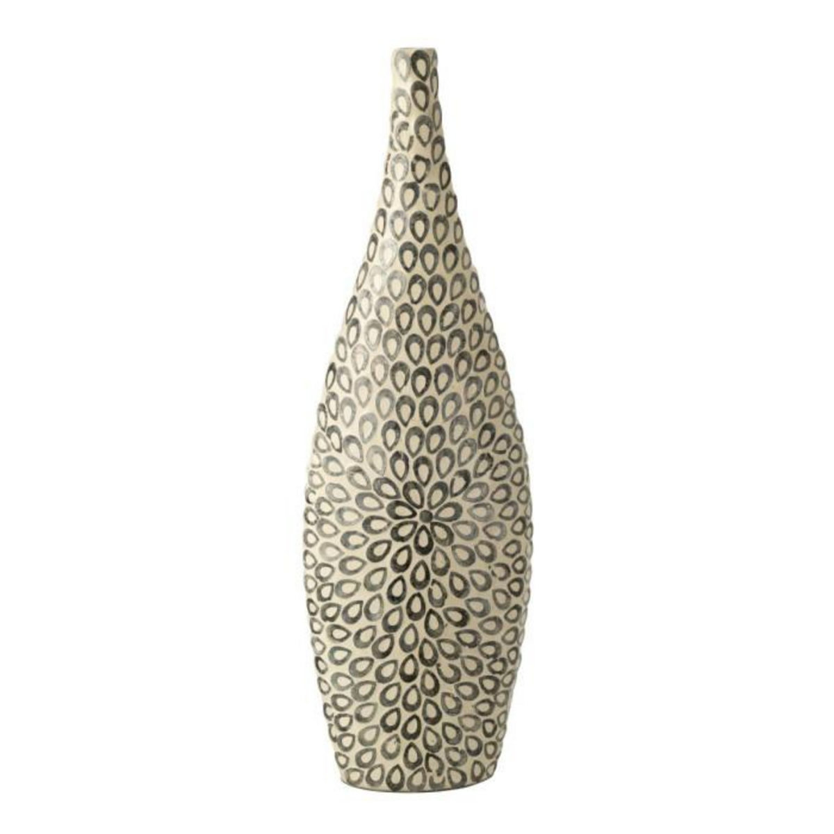 Paris Prix Vase Long Design  Goutte  84cm Noir & Blanc