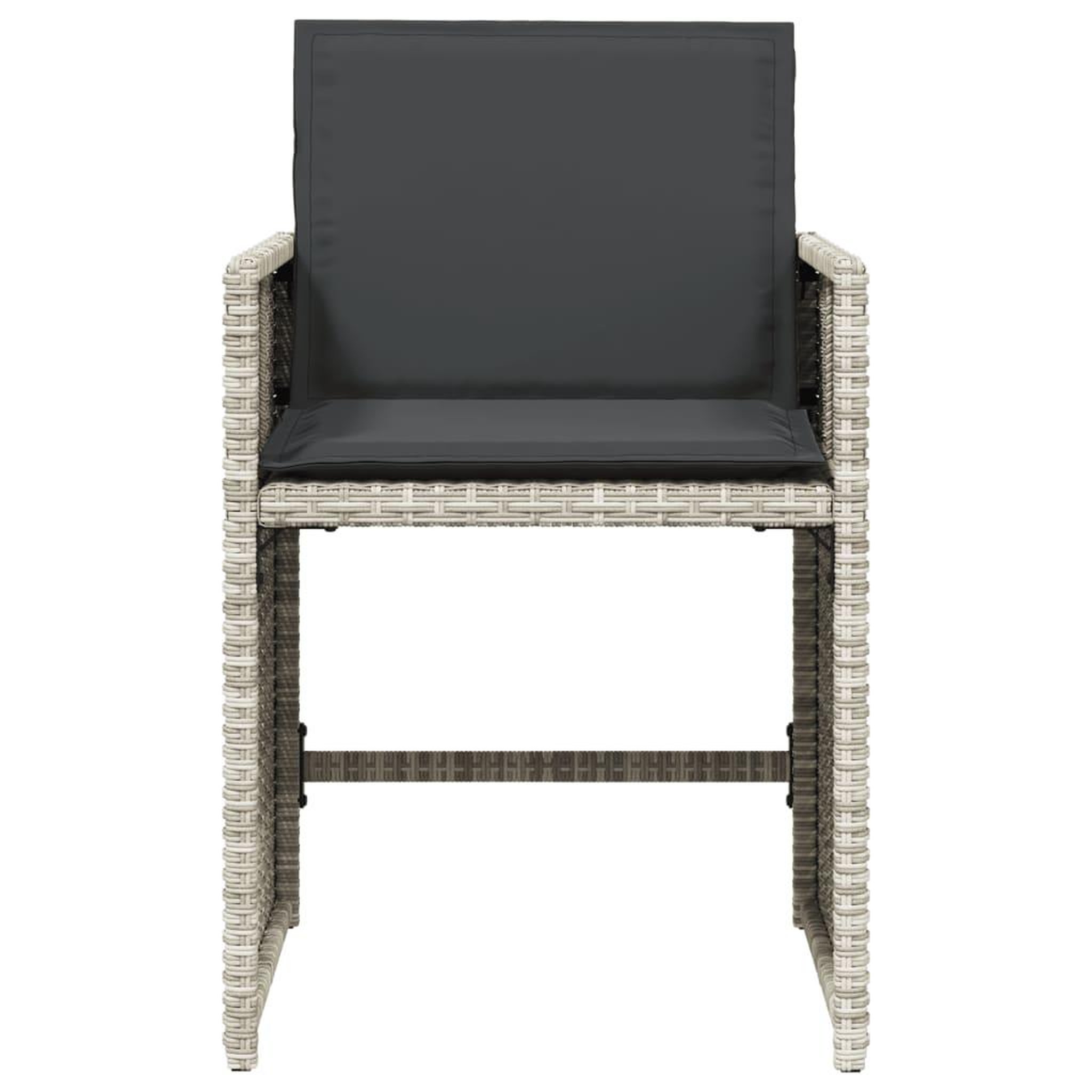 Voir la diapositive 5 : VIDAXL Chaises de jardin avec coussins lot de 4 gris clair poly rotin