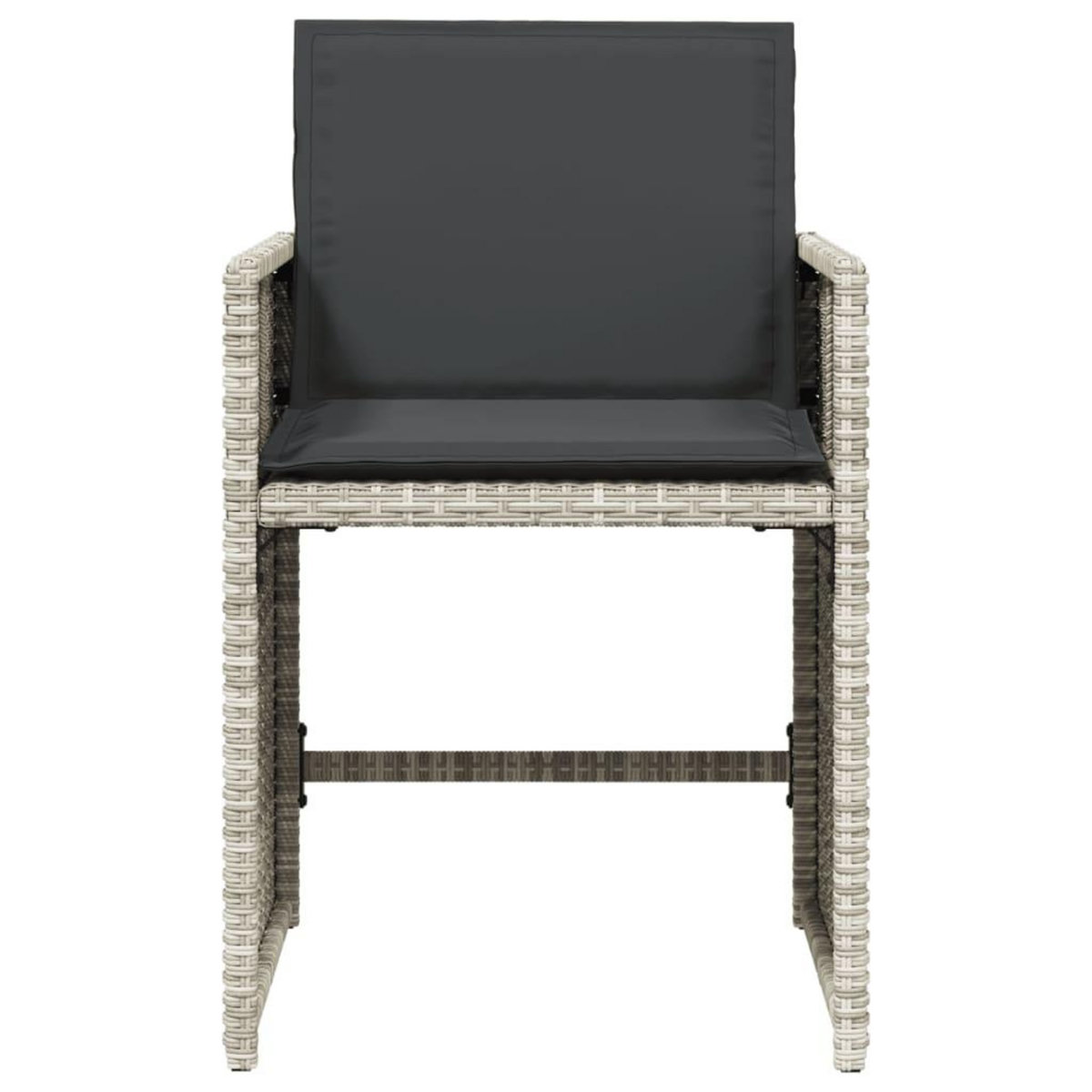 VIDAXL Chaises de jardin avec coussins lot de 4 gris clair poly rotin