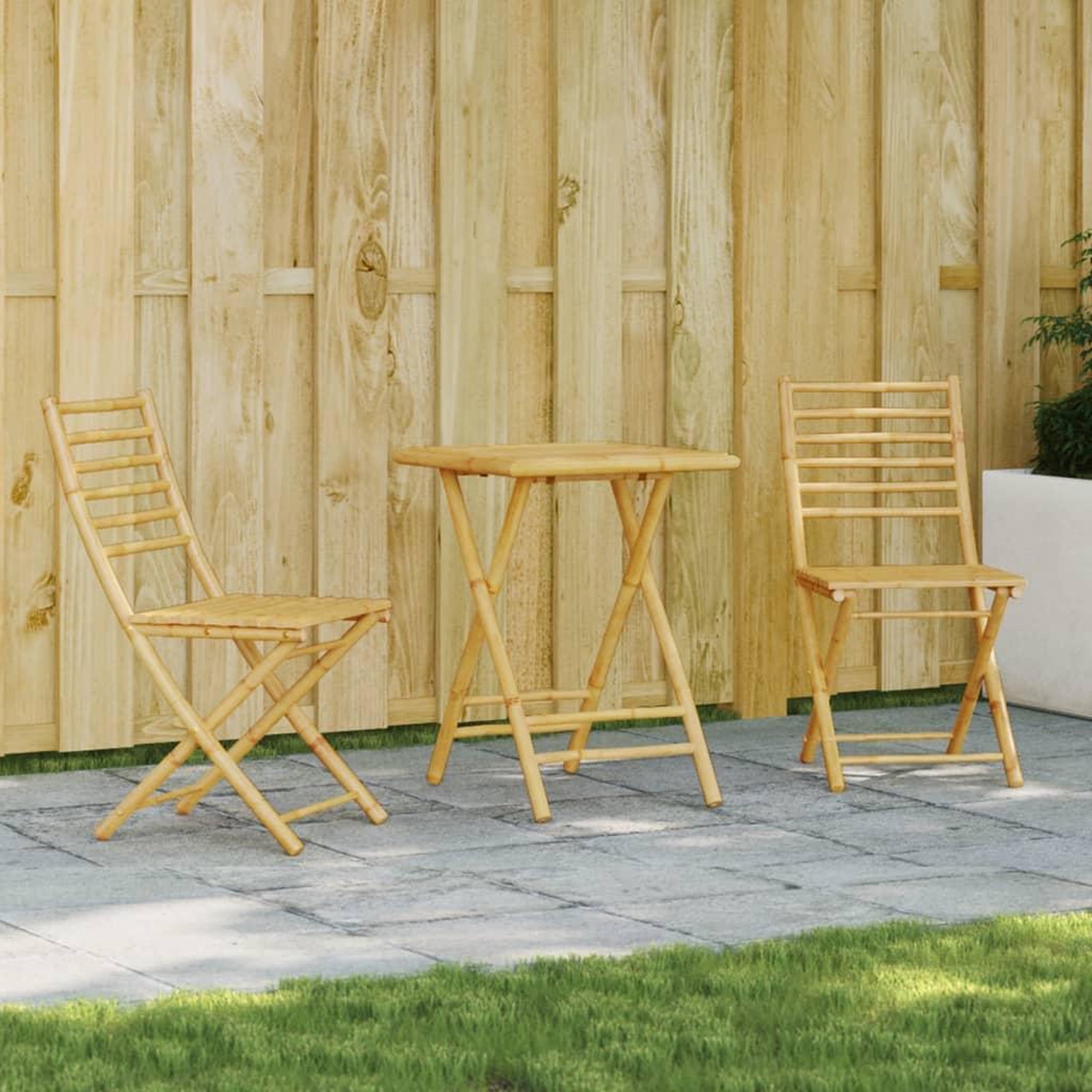 VIDAXL Ensemble de bistro 3 pcs bambou