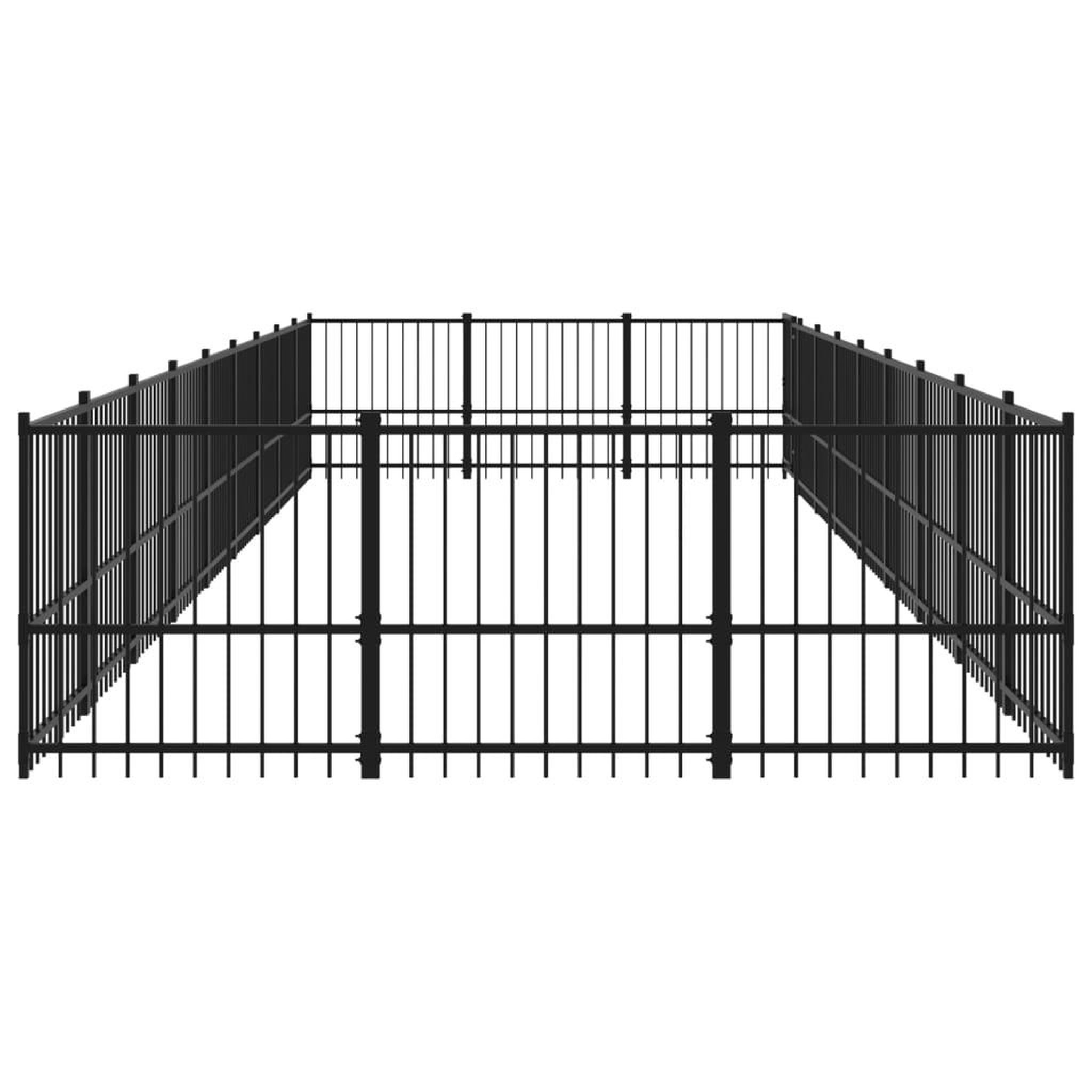 Voir la diapositive 4 : VIDAXL Chenil d'exterieur pour chiens Acier 25,4 m²