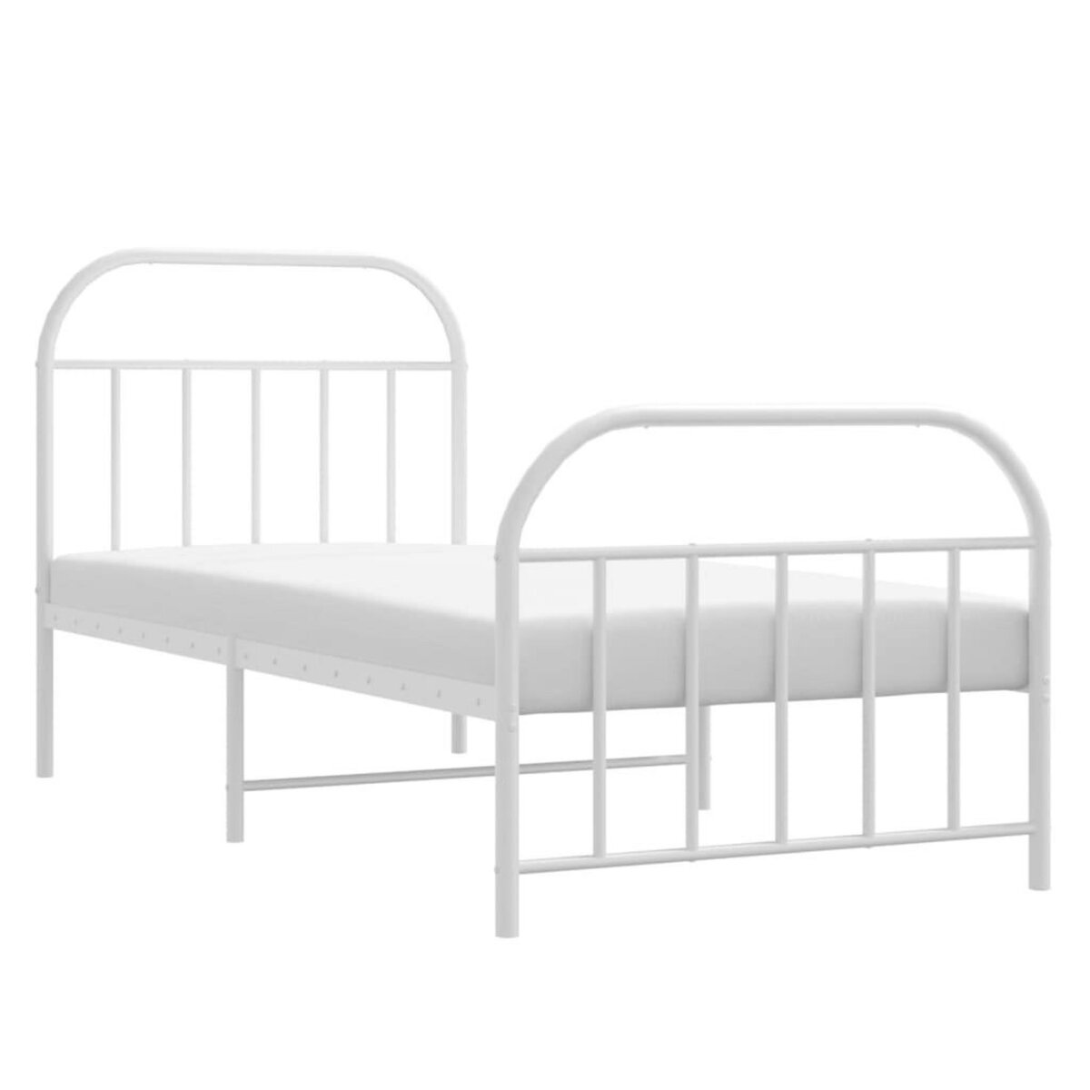 VIDAXL Cadre de lit metal sans matelas avec pied de lit blanc 90x190cm
