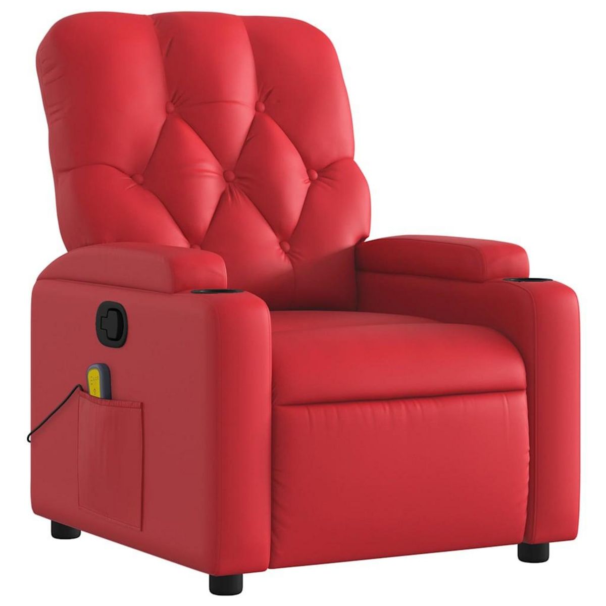 VIDAXL Fauteuil de massage inclinable rouge similicuir