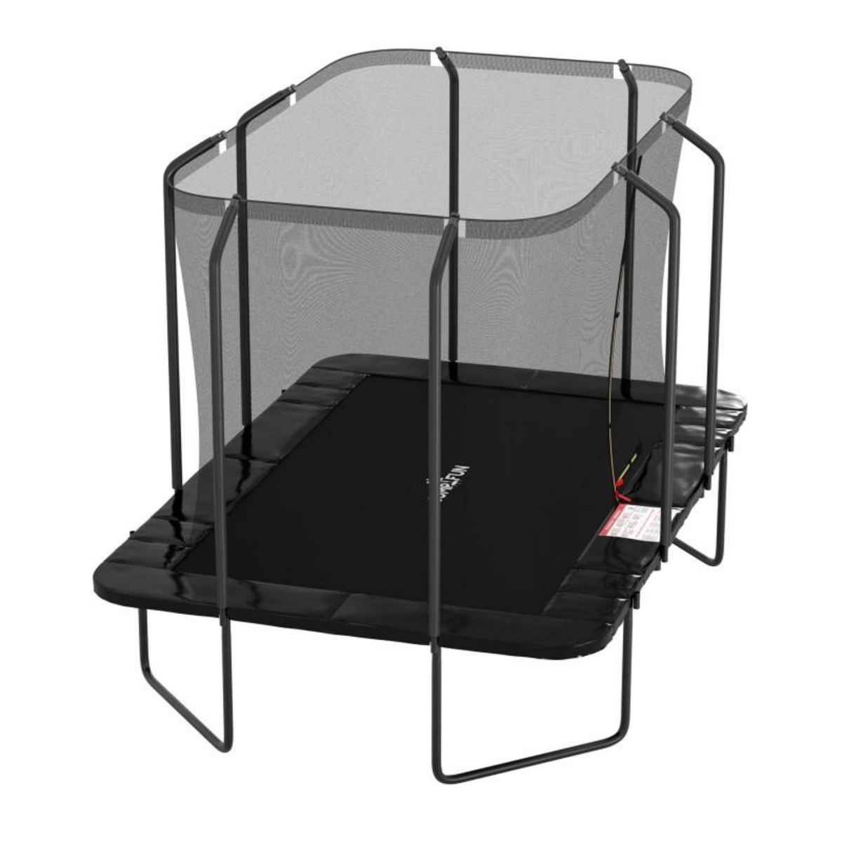 JUMP4FUN Trampoline extérieur Luxury Rectangle Noir - 244x366cm - avec Echelle, Tapis de Saut, Matelas de protection et Filet de sécurité
