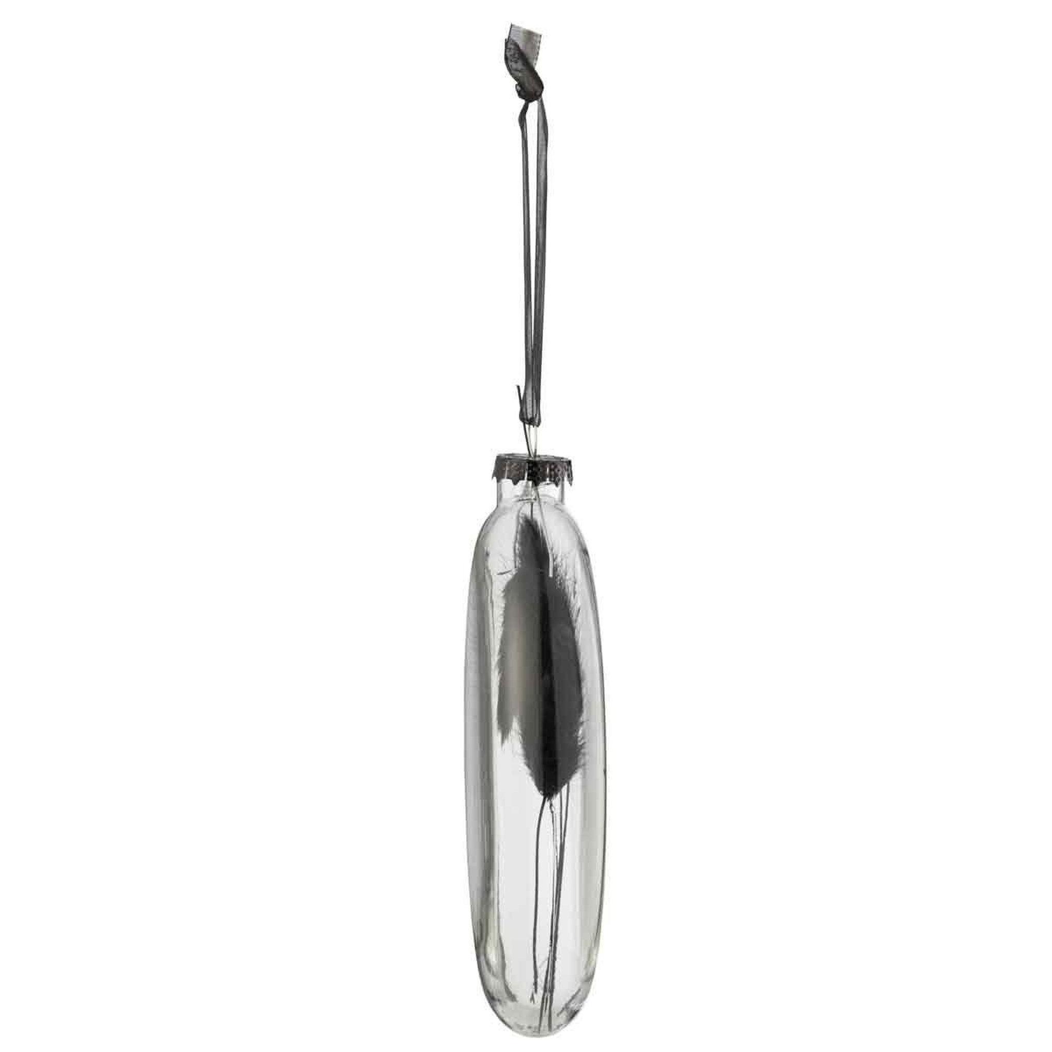 Voir la diapositive 2 : J-LINE Lot de 4 boules de noël  fleurs séchées ii  16cm noir