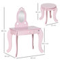 Voir la diapositive 3 : HOMCOM Coiffeuse enfant design girly avec motifs à coeur - tabouret inclus - dim. 60L x 36l x 88H cm - tiroir, miroir - MDF - rose