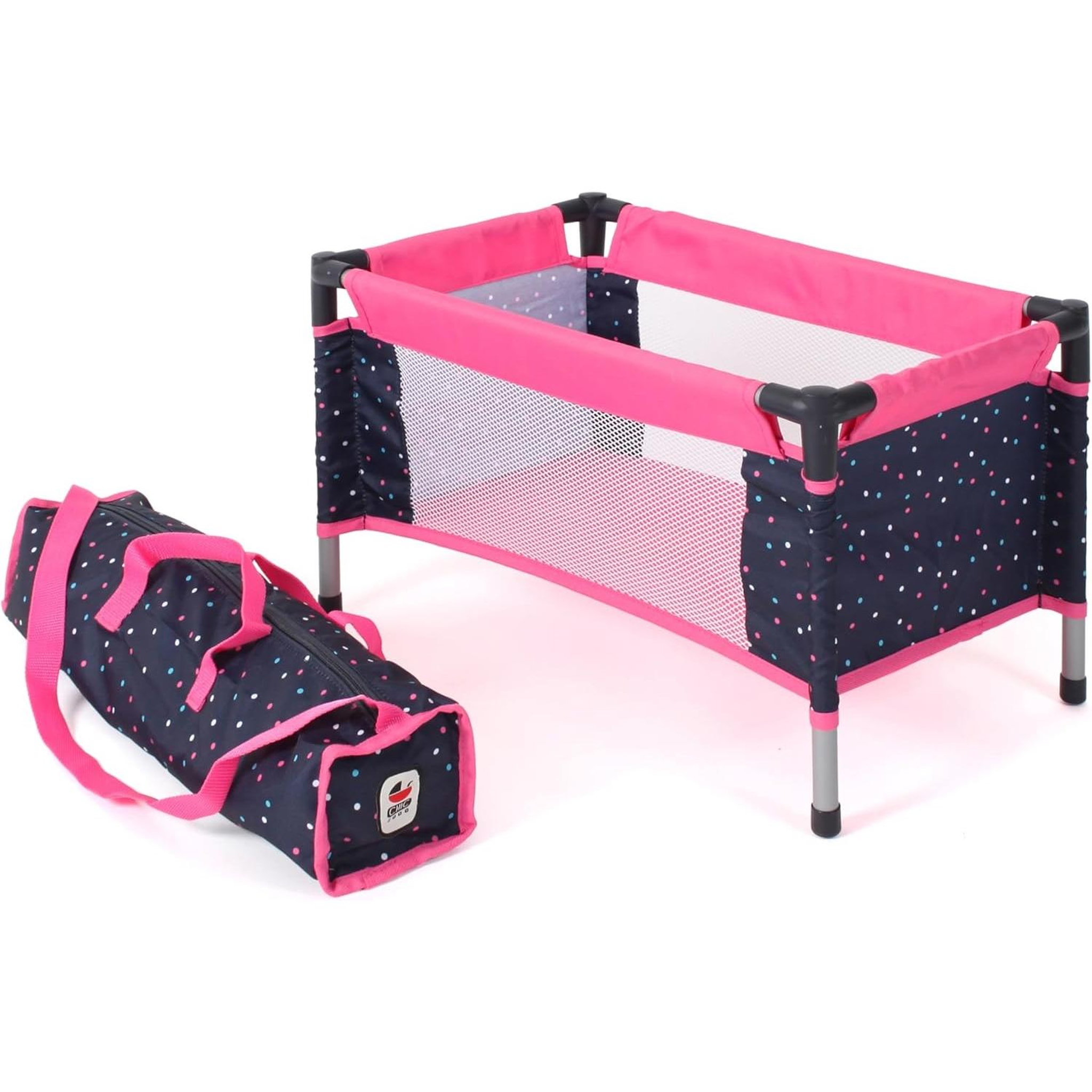 BAYER CHIC 2000 Lit de voyage pour poupées Rose à pois
