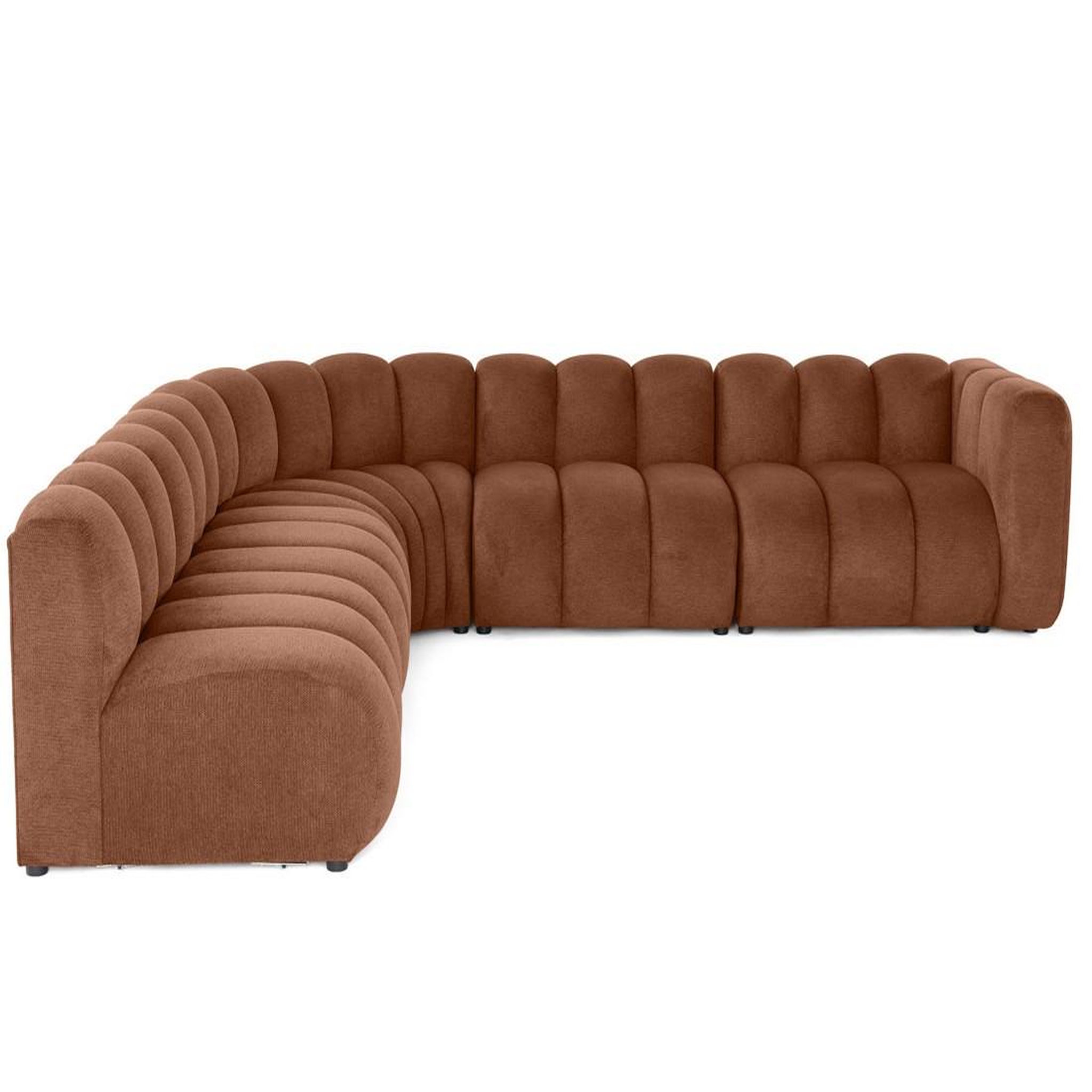 Voir la diapositive 1 : LISA DESIGN Debbie - canapé modulable d'angle gauche 5 places en tissu texturé
