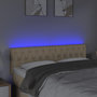 Voir la diapositive 3 : VIDAXL Tete de lit a LED Creme 144x7x78/88 cm Tissu