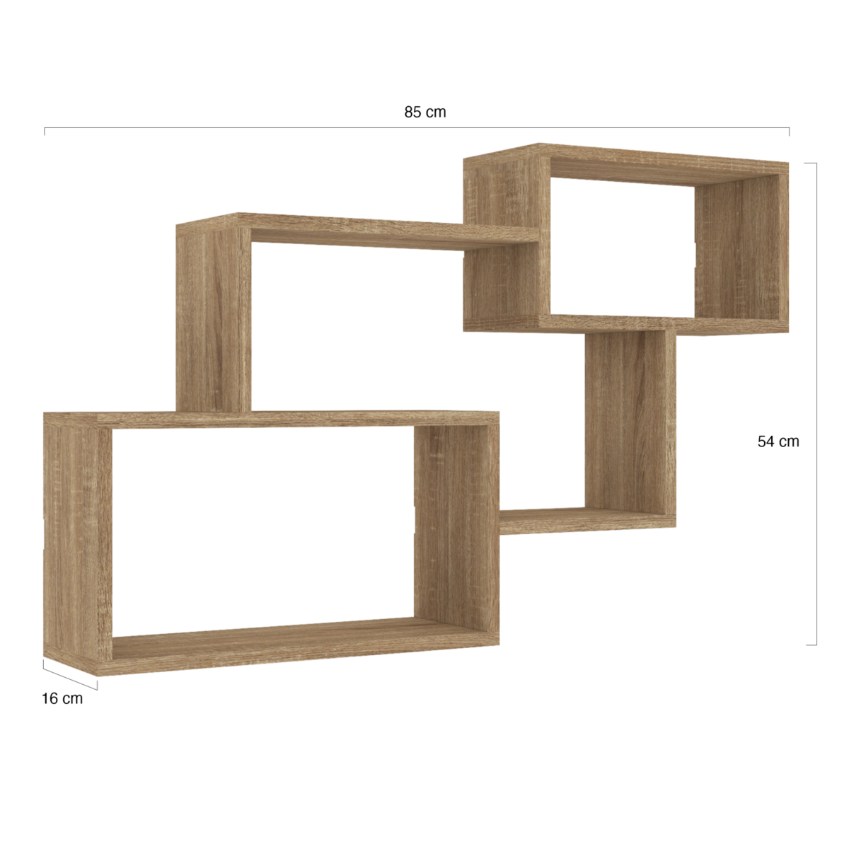 ID MARKET Etagère murale double position LOUANE bois façon hêtre