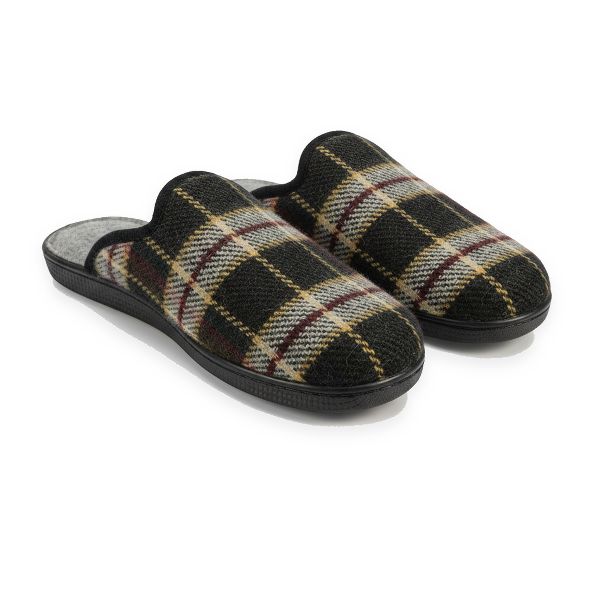 Voir la diapositive 3 : OZABI Ozabi pantoufles mules homme fabriquées en espagne, tige jacquard écossais