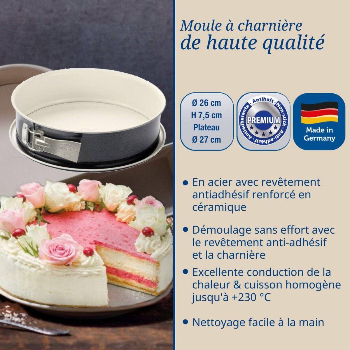 DR.OETKER Moule à manqué à charnière 26 cm Dr. Oetker Back-Trend