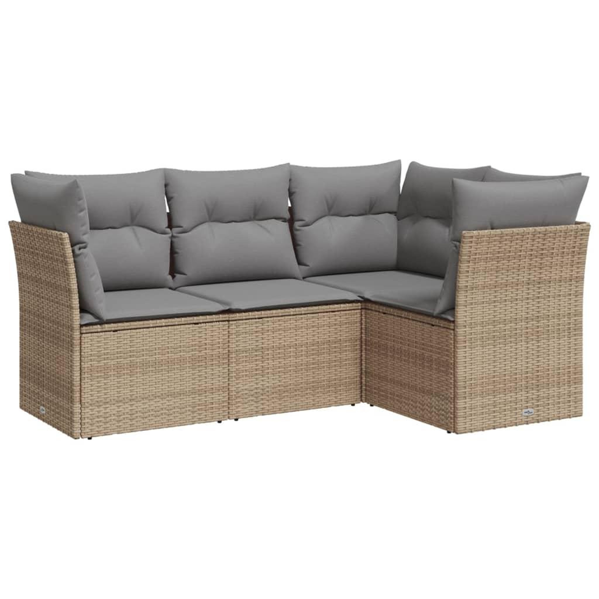 Voir la diapositive 2 : VIDAXL Salon de jardin avec coussins 4 pcs beige resine tressee