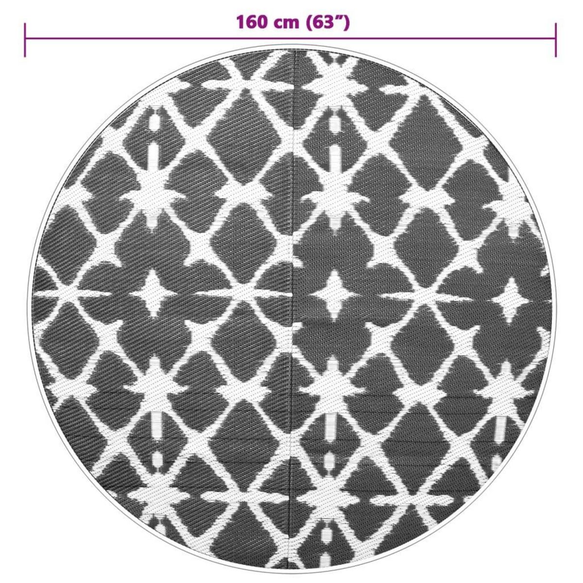 VIDAXL Tapis d'exterieur ARAKIL bleu et blanc Ø160 cm PP