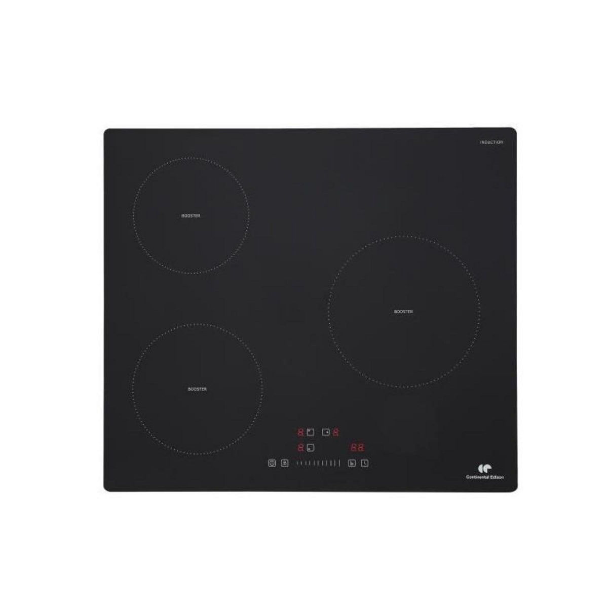 CONTINENTAL EDISON Plaque induction 3 foyers Continental Edison - 3 timers - 3 boosters - noir