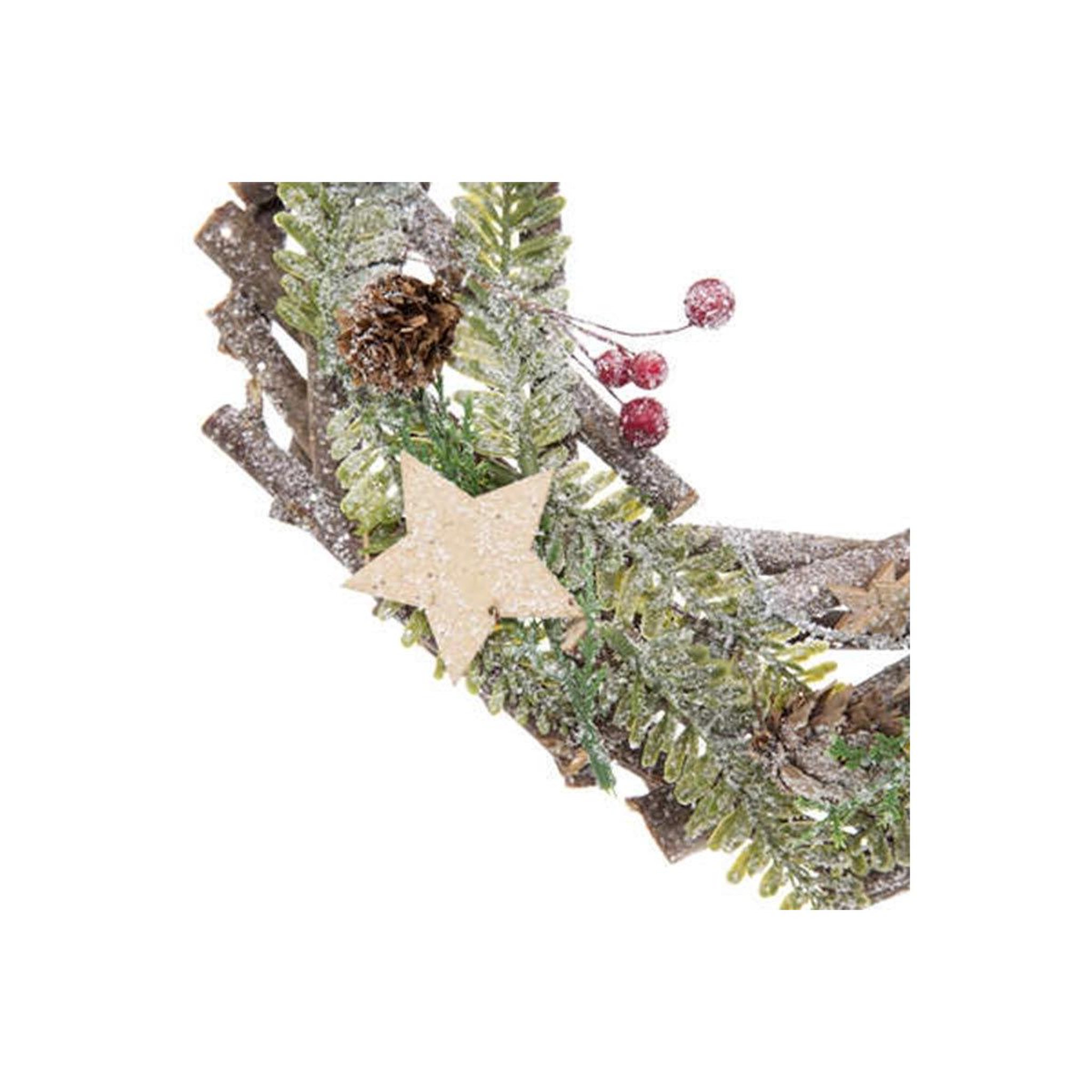 Voir la diapositive 2 : ATMOSPHERA Couronne de noël  branches  32cm naturel & vert