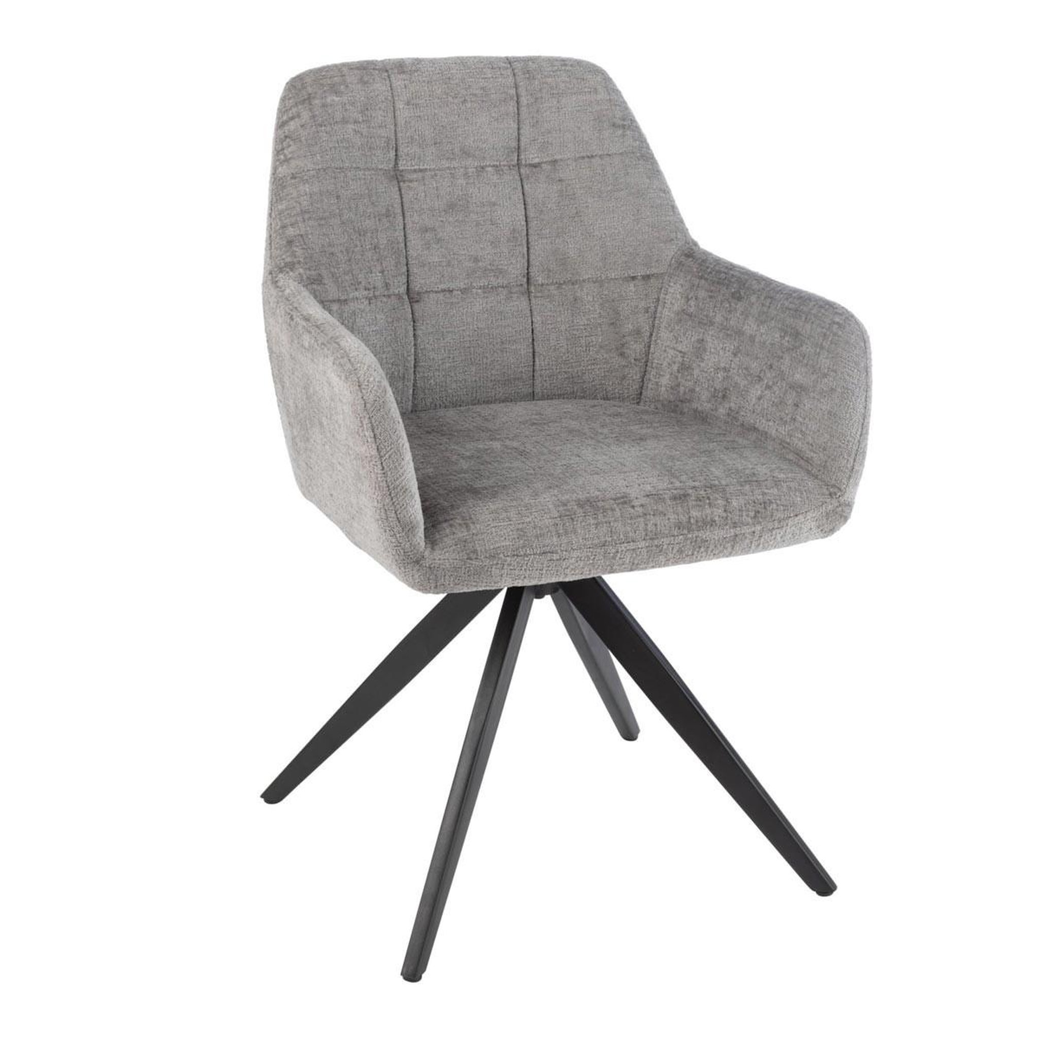 J-LINE Chaise design pivotante  louna  84cm gris