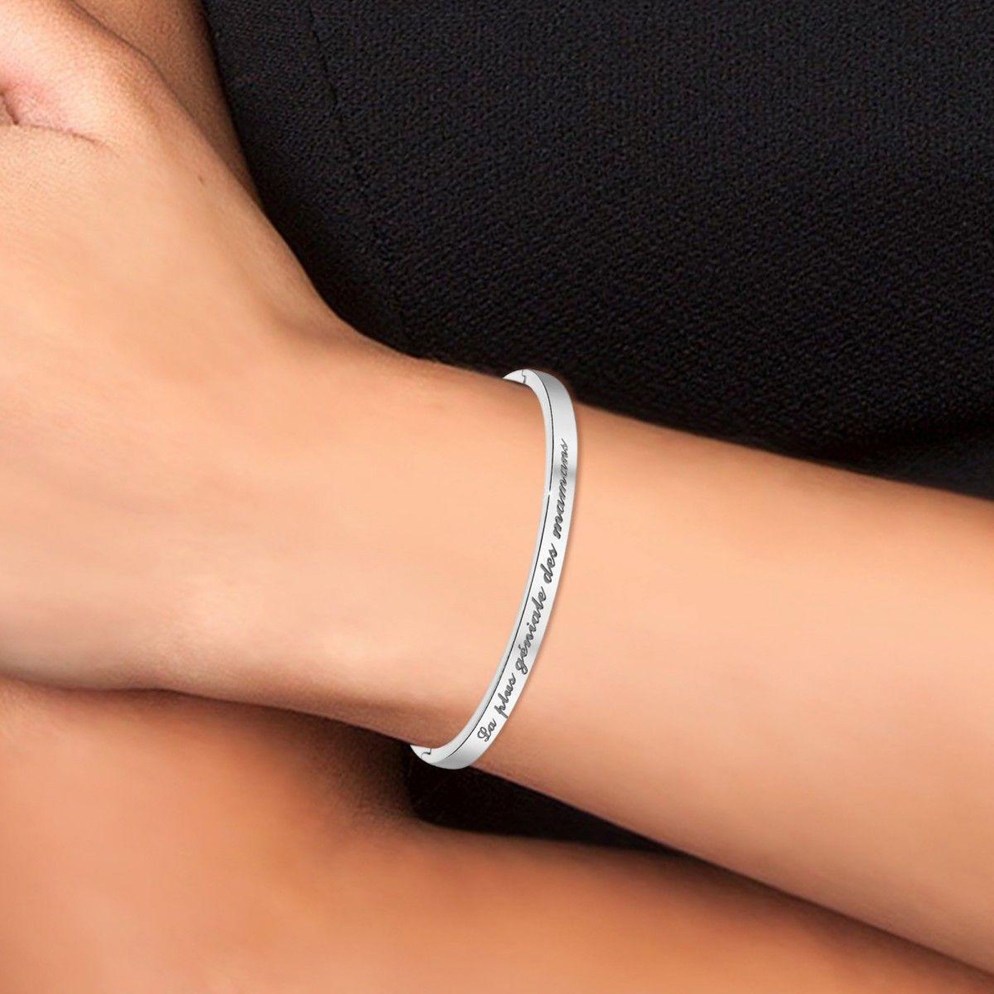 Voir la diapositive 2 : SC CRYSTAL La plus géniale des mamans - Bracelet SC Crystal en Acier Rhodié argenté