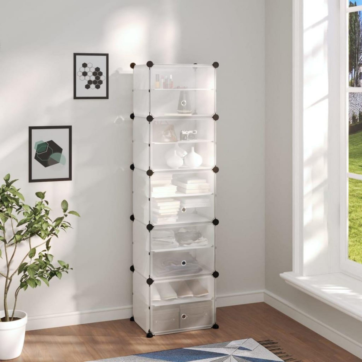VIDAXL Etagere a chaussures Transparent 44x31,5x153,5 cm PP