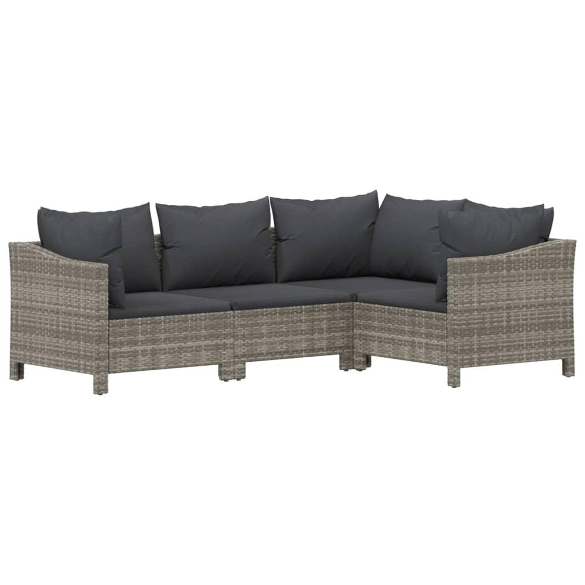 Voir la diapositive 5 : VIDAXL Salon de jardin 6 pcs avec coussins Gris Resine tressee