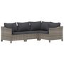 Voir la diapositive 5 : VIDAXL Salon de jardin 6 pcs avec coussins Gris Resine tressee
