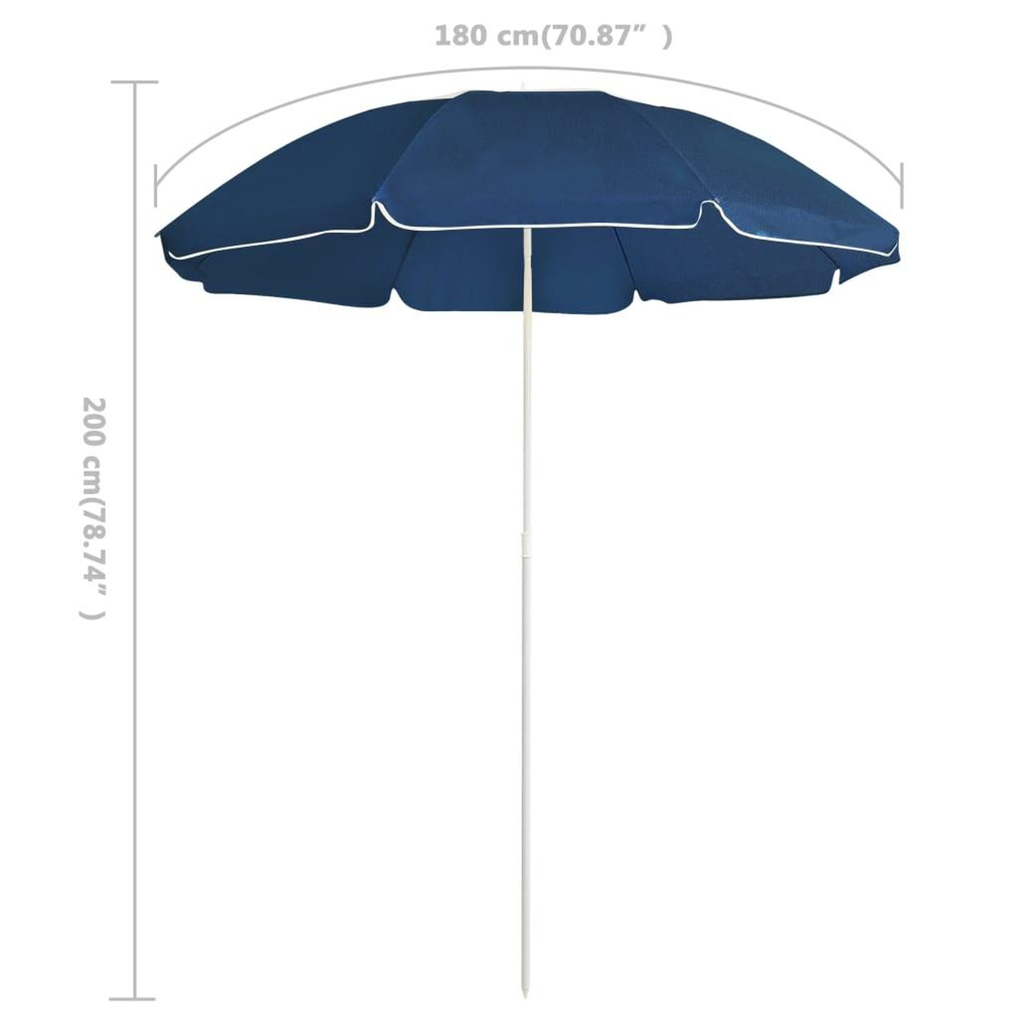 Voir la diapositive 5 : VIDAXL Parasol de jardin avec mat en acier bleu 180 cm