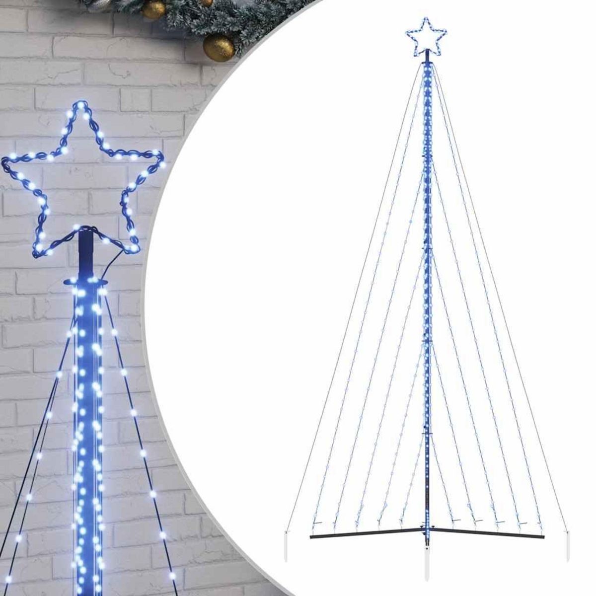 VIDAXL Sapin de Noël a LED 570 LED bleu 399 cm