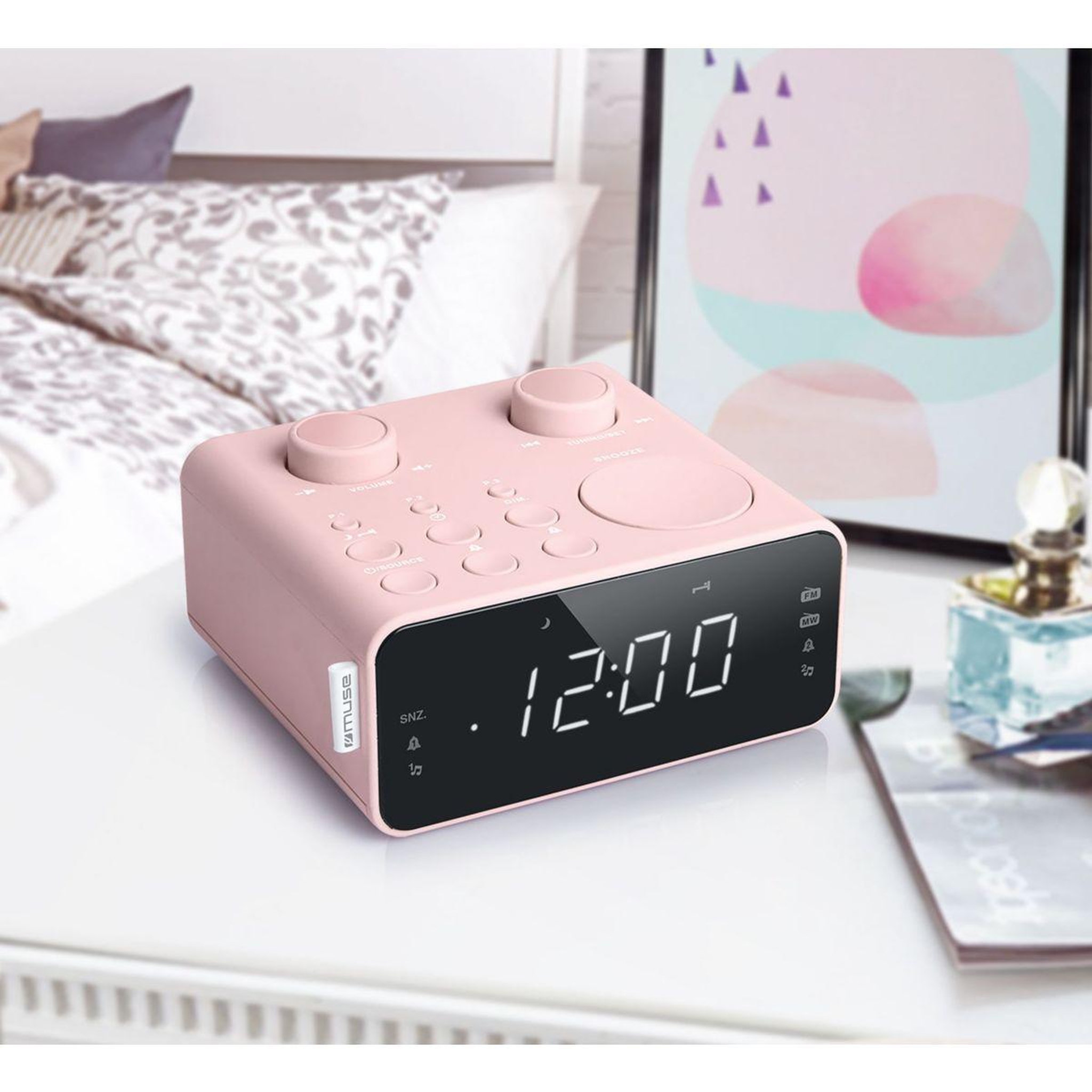 Voir la diapositive 2 : Muse Radio réveil m-17 cpk rose