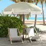 OUTSUNNY Parasol droit de plage jardin style bohème à franges UV40+ vert