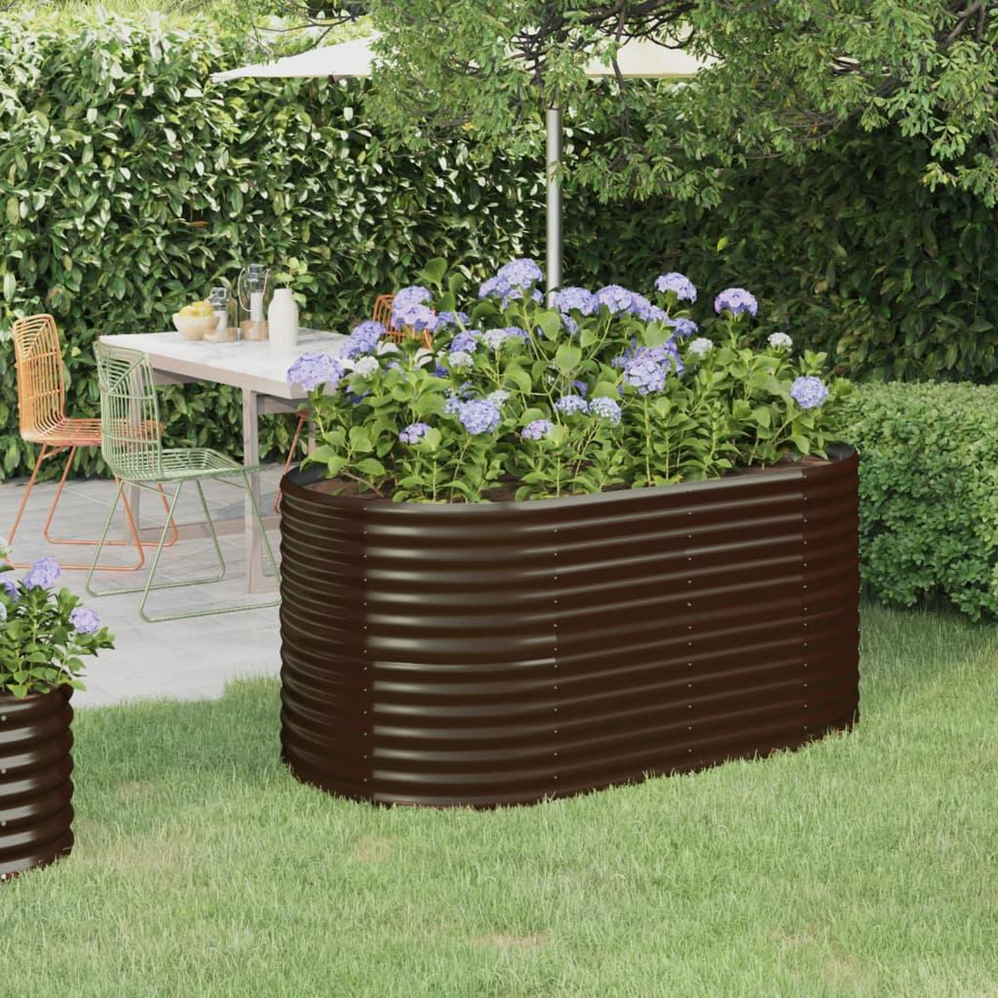Voir la diapositive 1 : VIDAXL Lit sureleve de jardin Acier enduit de poudre marron