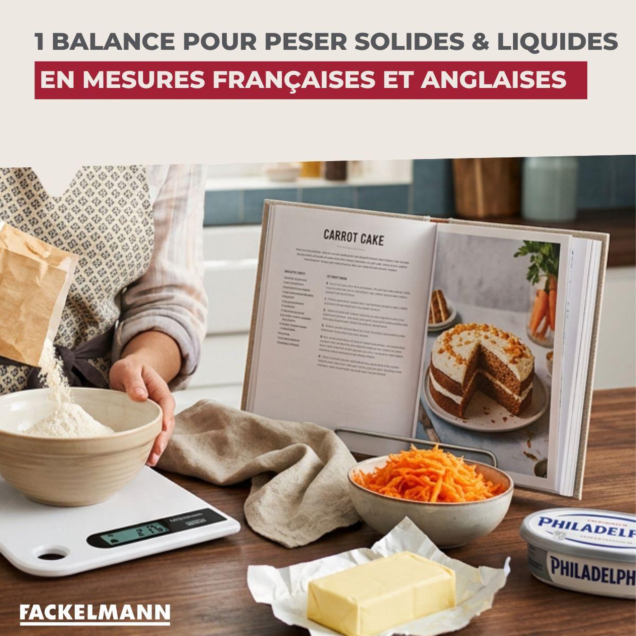 Voir la diapositive 5 : Fackelmann Balance de cuisine électronique grise 5 kg fackelmann
