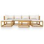 Voir la diapositive 3 : VIDAXL Salon de jardin 7 pcs avec coussin Creme Bois d'acacia solide