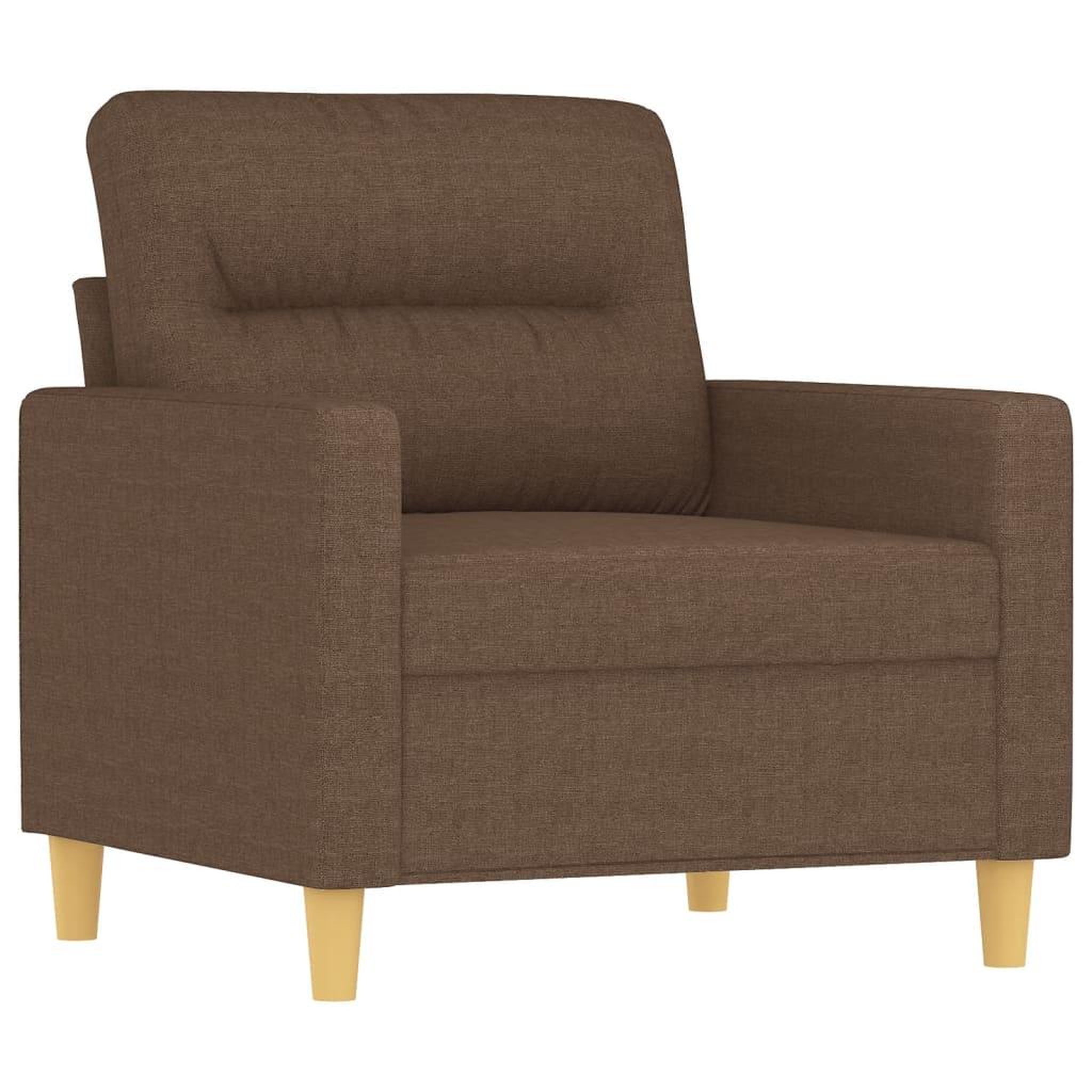 Voir la diapositive 3 : VIDAXL Ensemble de canapes 3 pcs avec coussins Marron Tissu