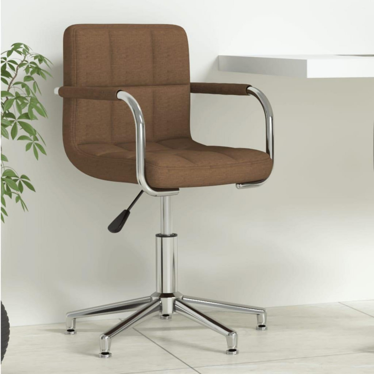 VIDAXL Chaise pivotante de bureau Marron Tissu