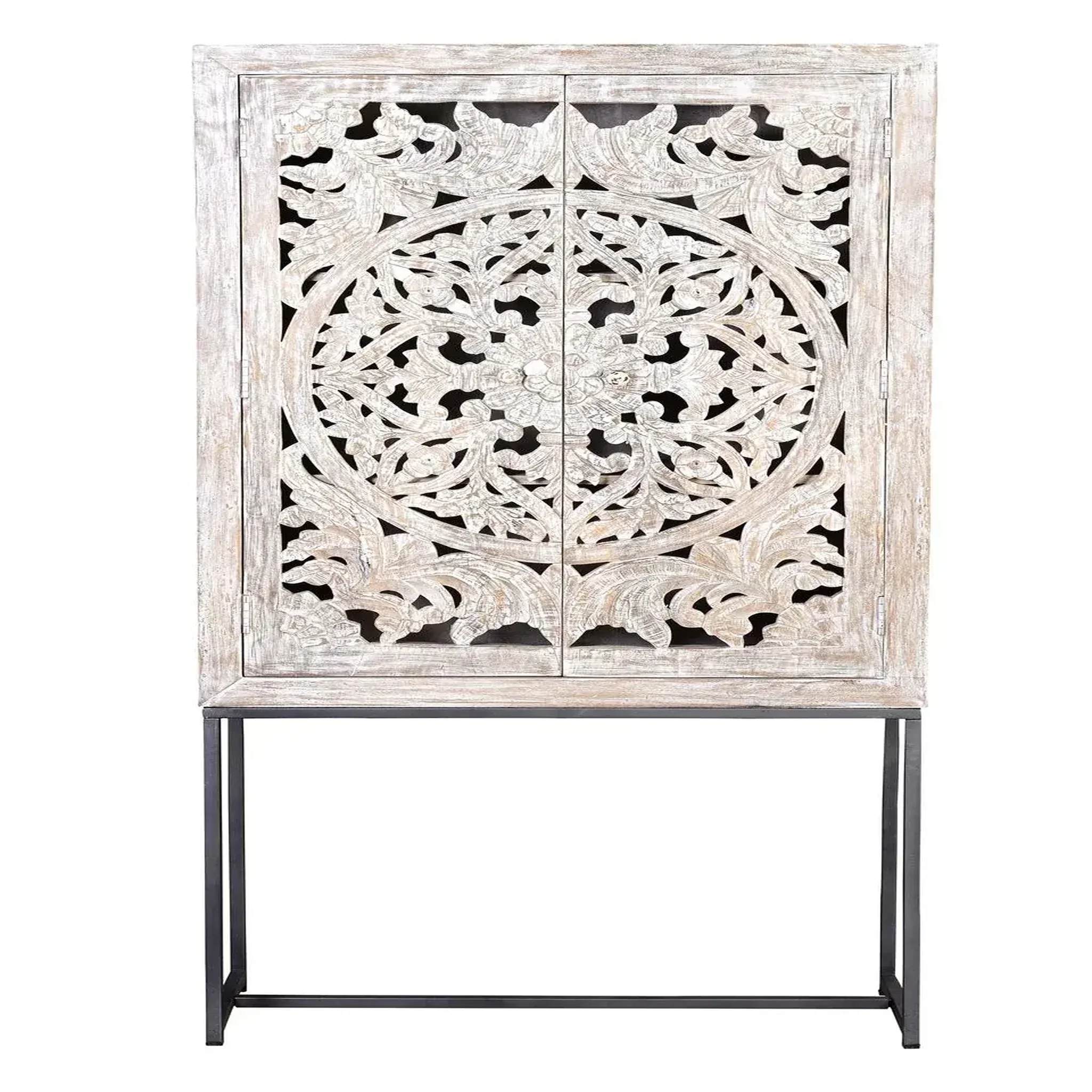 GINER Y COLOMER SL Vaisselier en bois de manguier 85 cm style ethnique boho sculpté