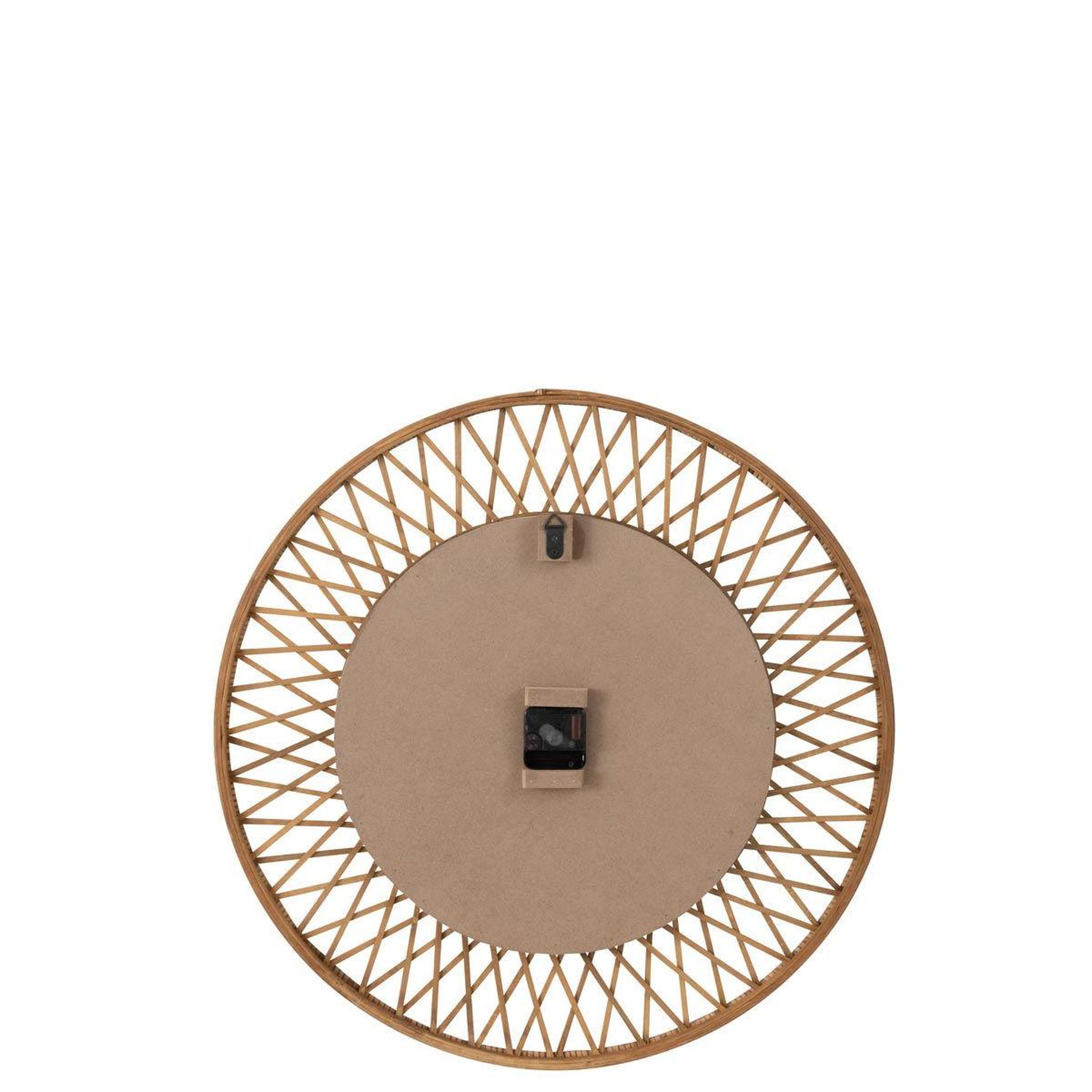 Voir la diapositive 2 : J-LINE Horloge murale en rotin  wonder  61cm naturel