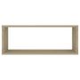 Voir la diapositive 5 : VIDAXL Etageres murales cube 4 pcs Chene sonoma Bois d'ingenierie