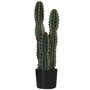 Voir la diapositive 1 : OUTSUNNY Cactus artificiel grand réalisme 3 pieds dim. Ø 17 x 60H cm pot inclus vert